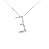 14k White Gold .35ct G SI1 Round Diamond Initial E Pendant
